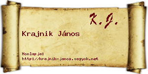 Krajnik János névjegykártya