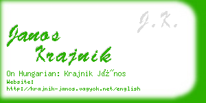 janos krajnik business card